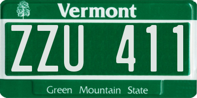 VT license plate ZZU411