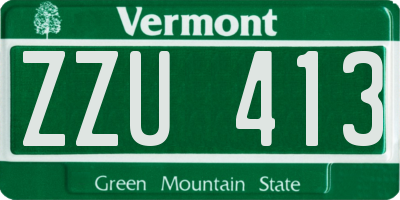 VT license plate ZZU413