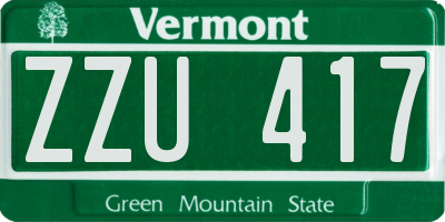 VT license plate ZZU417
