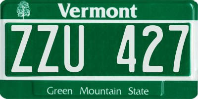 VT license plate ZZU427
