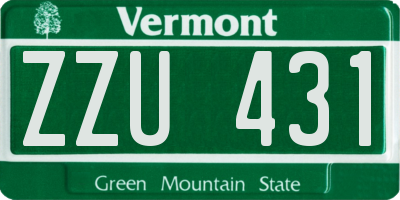 VT license plate ZZU431