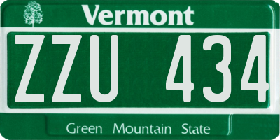 VT license plate ZZU434