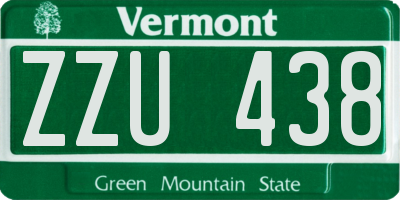 VT license plate ZZU438