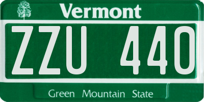 VT license plate ZZU440