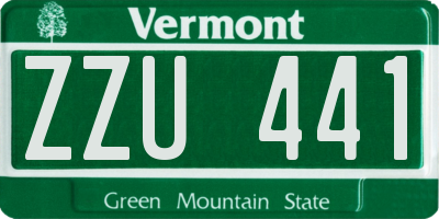 VT license plate ZZU441