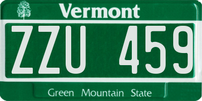 VT license plate ZZU459