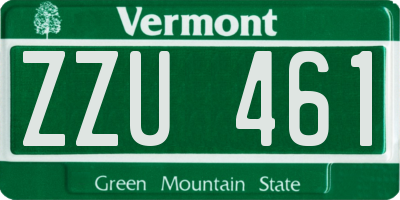 VT license plate ZZU461