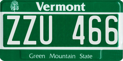 VT license plate ZZU466