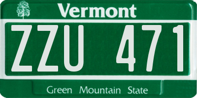 VT license plate ZZU471