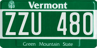 VT license plate ZZU480