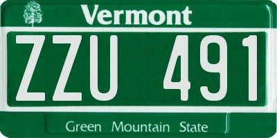 VT license plate ZZU491