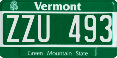 VT license plate ZZU493