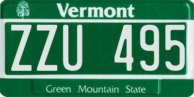 VT license plate ZZU495