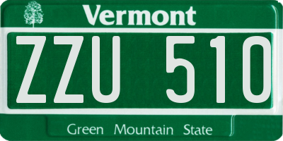 VT license plate ZZU510