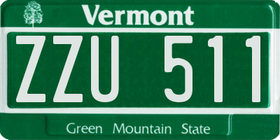 VT license plate ZZU511
