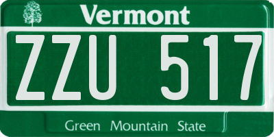 VT license plate ZZU517