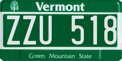 VT license plate ZZU518