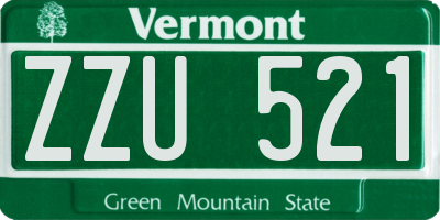 VT license plate ZZU521
