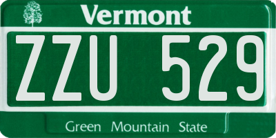 VT license plate ZZU529