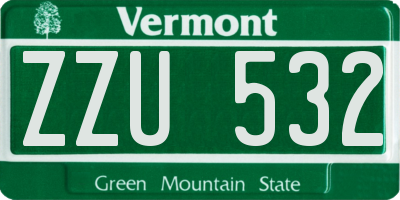 VT license plate ZZU532