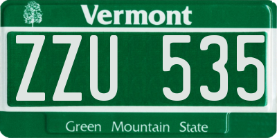 VT license plate ZZU535