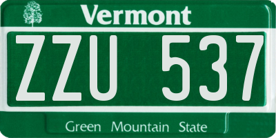 VT license plate ZZU537