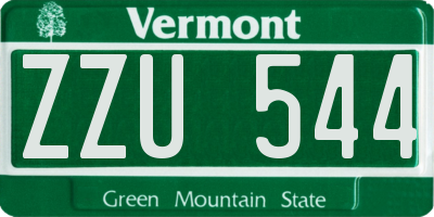 VT license plate ZZU544