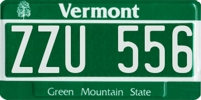 VT license plate ZZU556