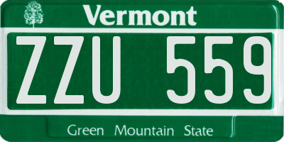VT license plate ZZU559