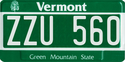 VT license plate ZZU560