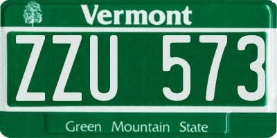VT license plate ZZU573