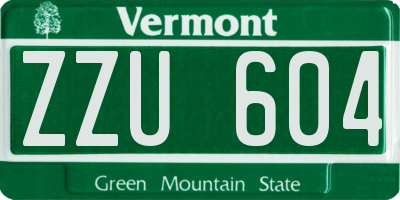 VT license plate ZZU604