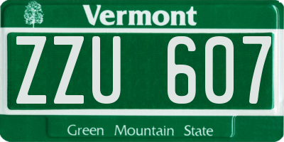 VT license plate ZZU607