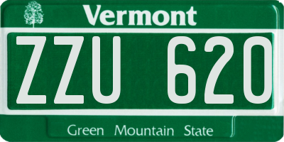 VT license plate ZZU620