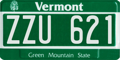VT license plate ZZU621