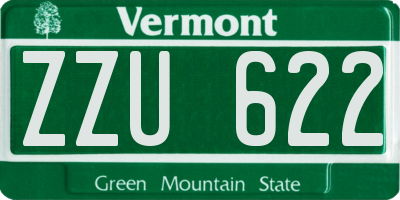 VT license plate ZZU622