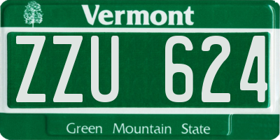 VT license plate ZZU624