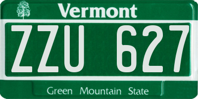 VT license plate ZZU627