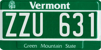 VT license plate ZZU631