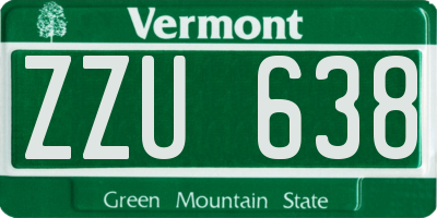 VT license plate ZZU638