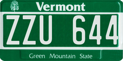 VT license plate ZZU644