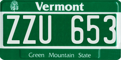 VT license plate ZZU653