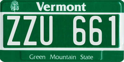 VT license plate ZZU661