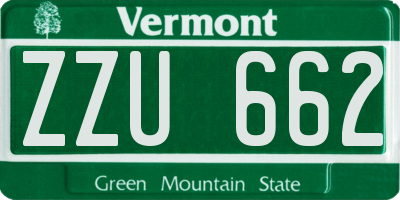 VT license plate ZZU662