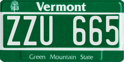 VT license plate ZZU665