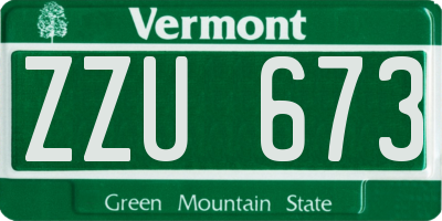 VT license plate ZZU673