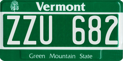 VT license plate ZZU682