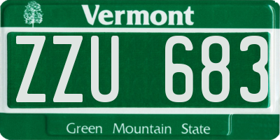 VT license plate ZZU683