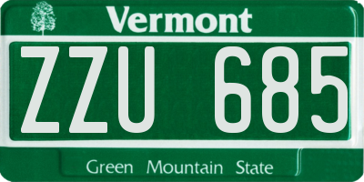 VT license plate ZZU685