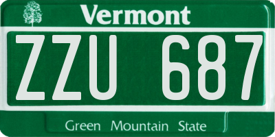 VT license plate ZZU687
